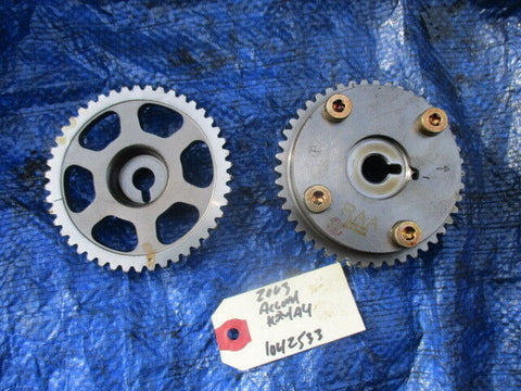 03-05 Honda Accord K24A4 camshaft cam gears set OEM K24 engine motor RAA pair 33