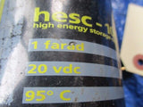 Wired HESC-1000 high energy storage capacitor 1 Farad 20VDC 95 degee made in USA