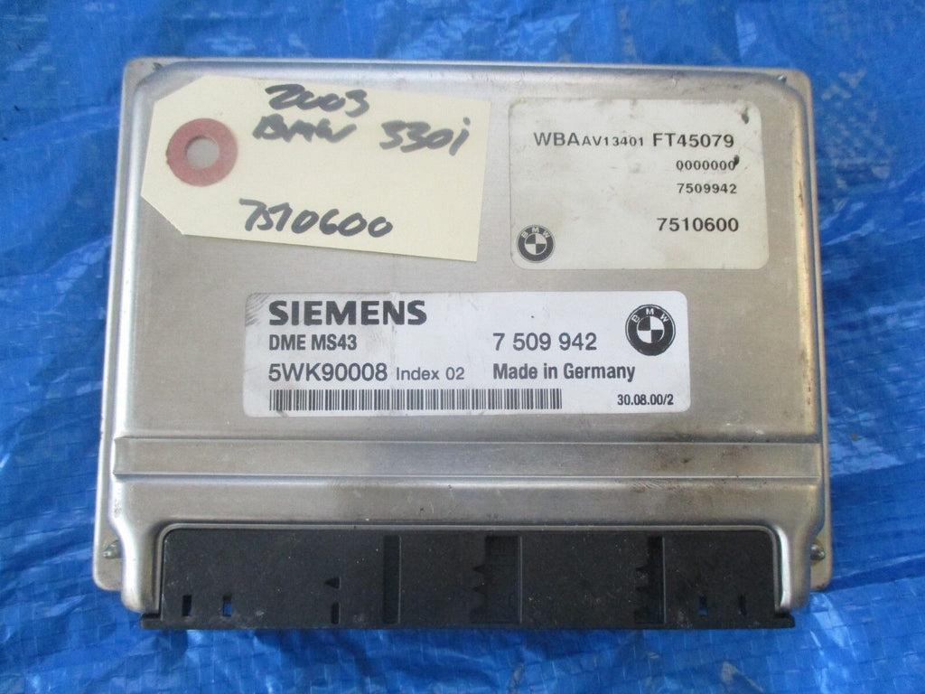 2003 BMW 330i engine computer ecu 7 509 942 Siemens 5WK90008 OEM ECM PCM 3.0